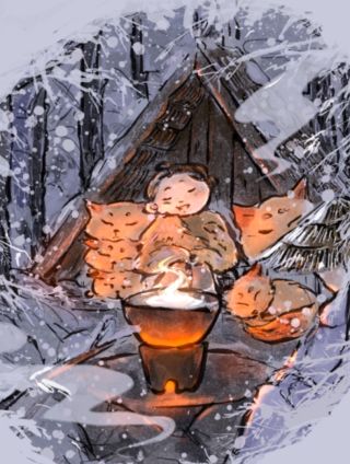 雪夜围炉漫画